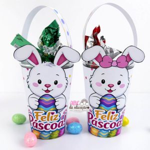 Lembrancinha Copo de Páscoa Coelhinho