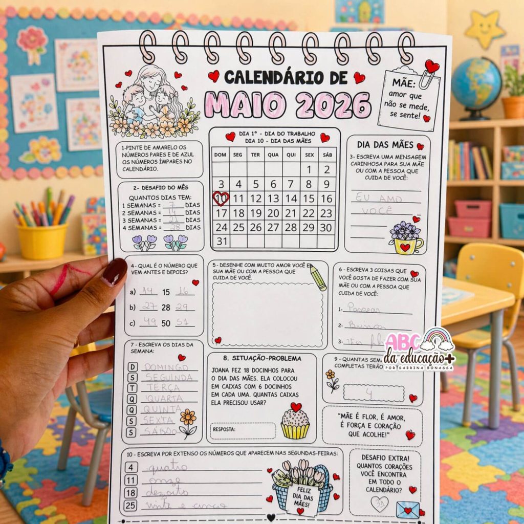 Explorando o Calendário – Maio 2026 – Loja ABC da Educação Mais – Por ...
