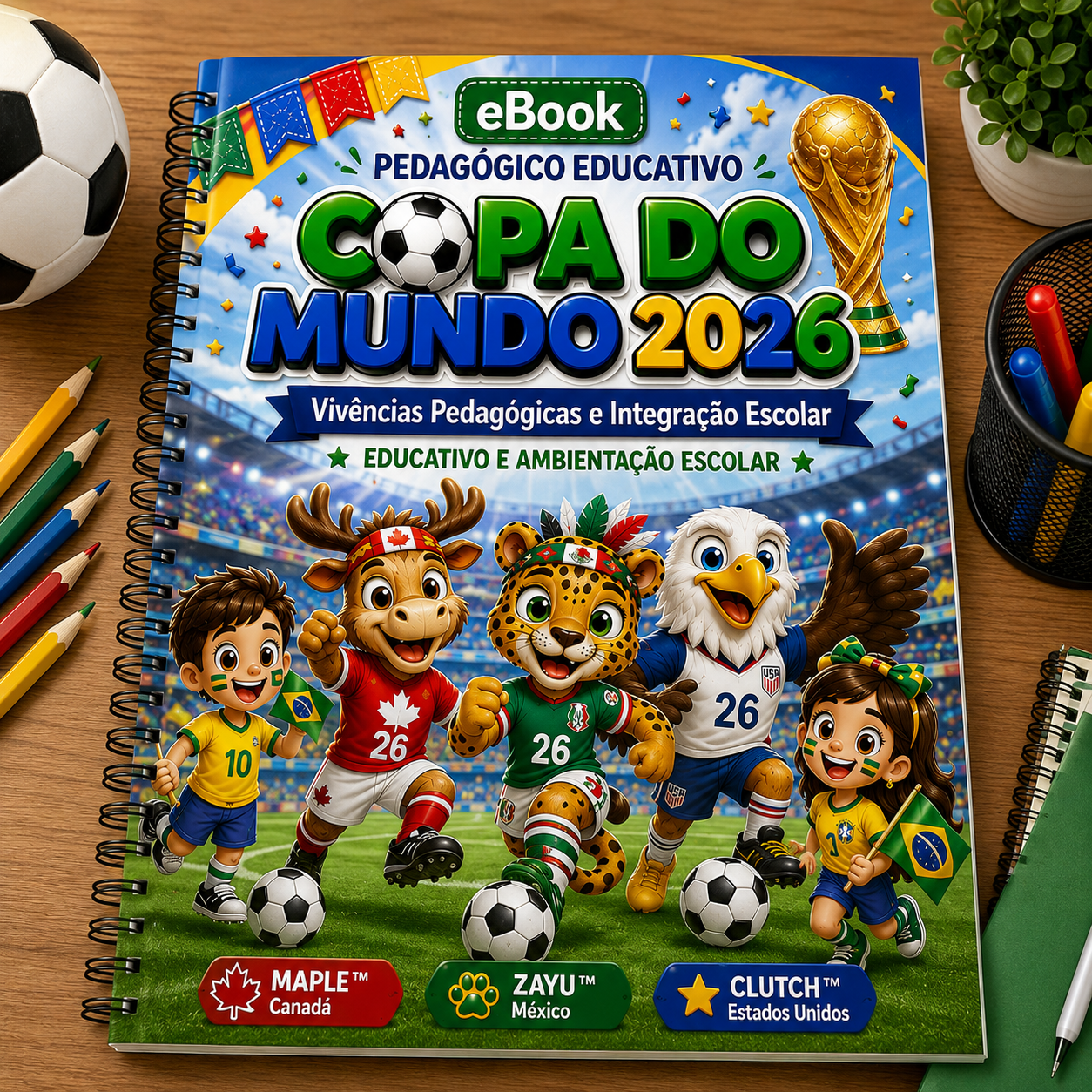 Painel Coletivo para Colorir Mascotes da Copa - Imagem 9