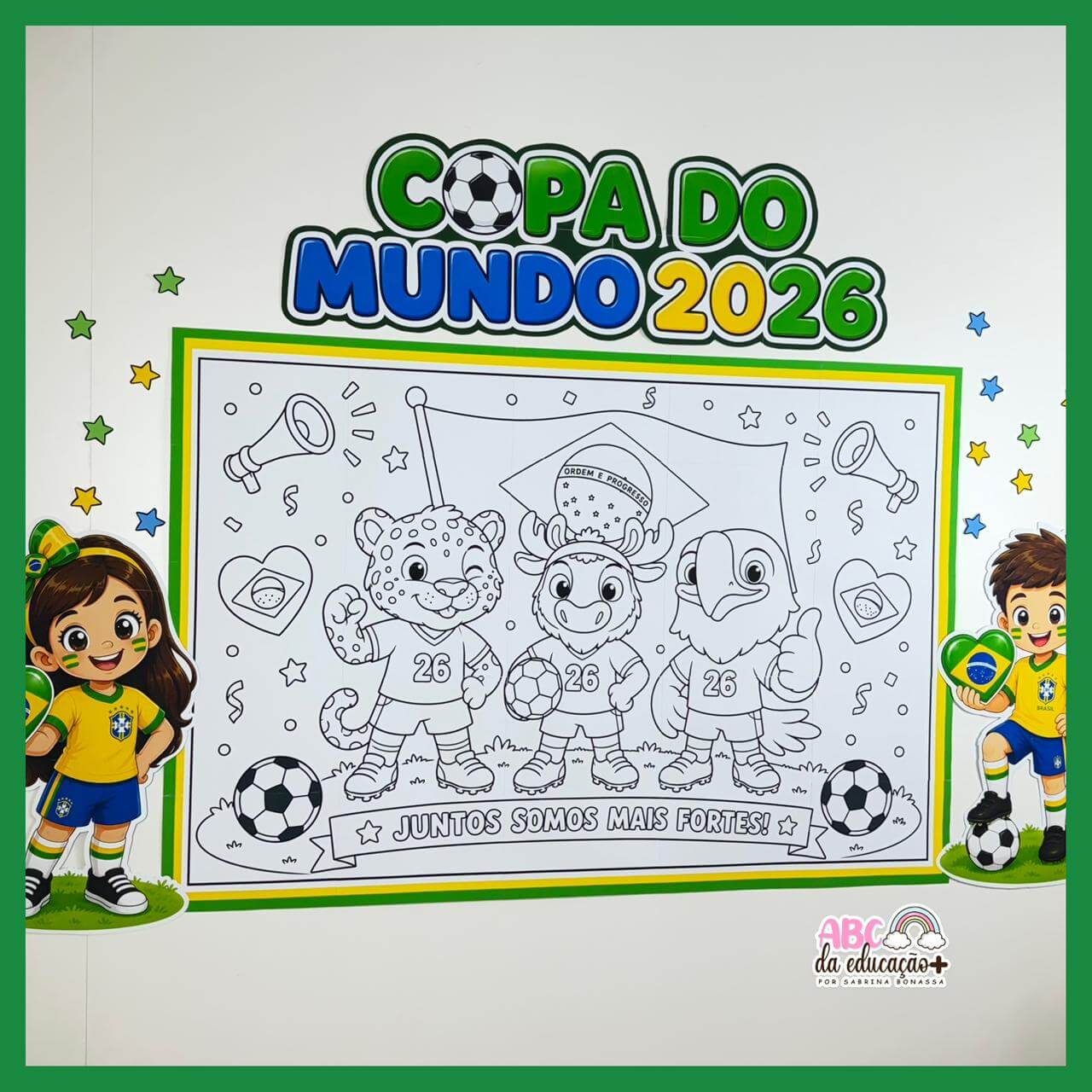 Painel Coletivo para Colorir Mascotes da Copa - Imagem 8