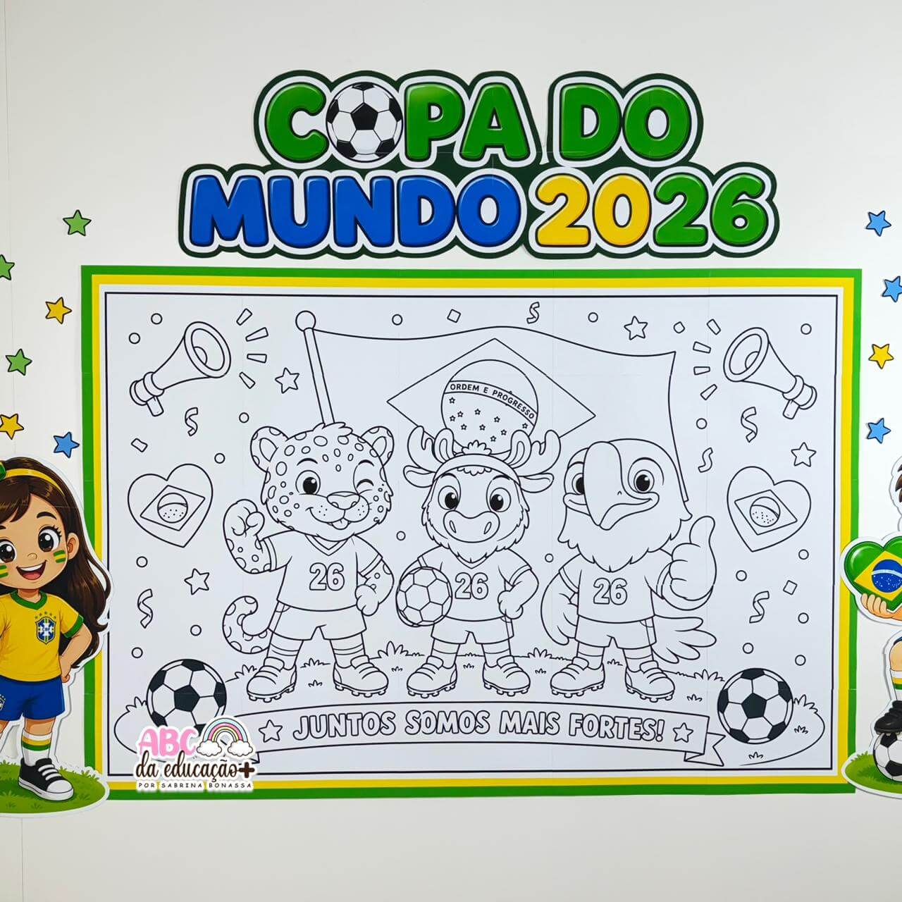 Painel Coletivo para Colorir Mascotes da Copa - Imagem 7