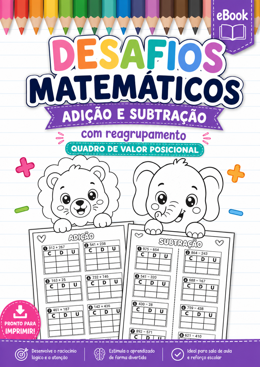 Operações Matemáticas Adição e Subtração até 999 - Imagem 12