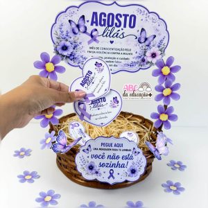 Cesta de Mensagens Agosto Lilás