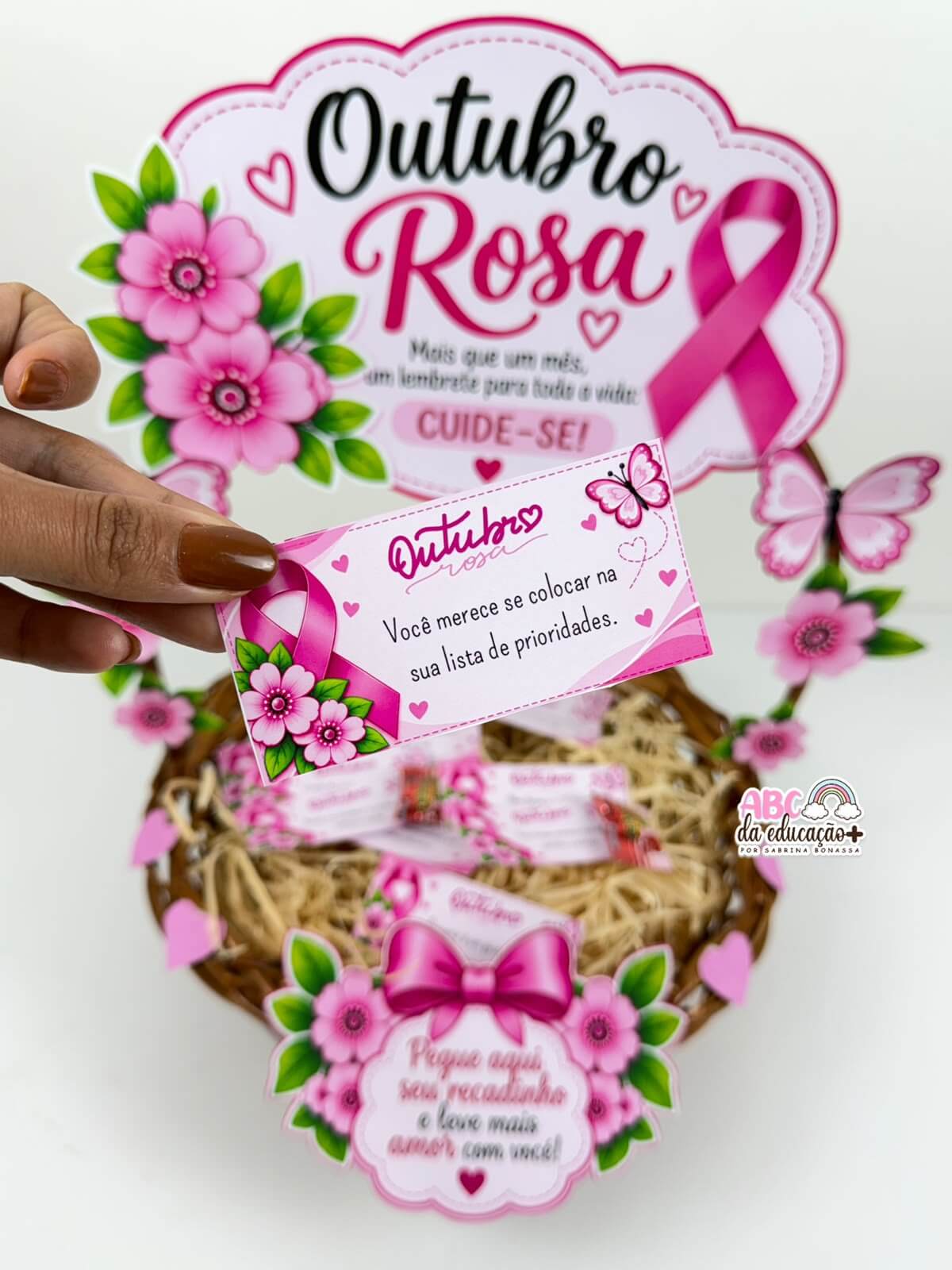 Cesta de Mensagens Outubro Rosa - Imagem 4