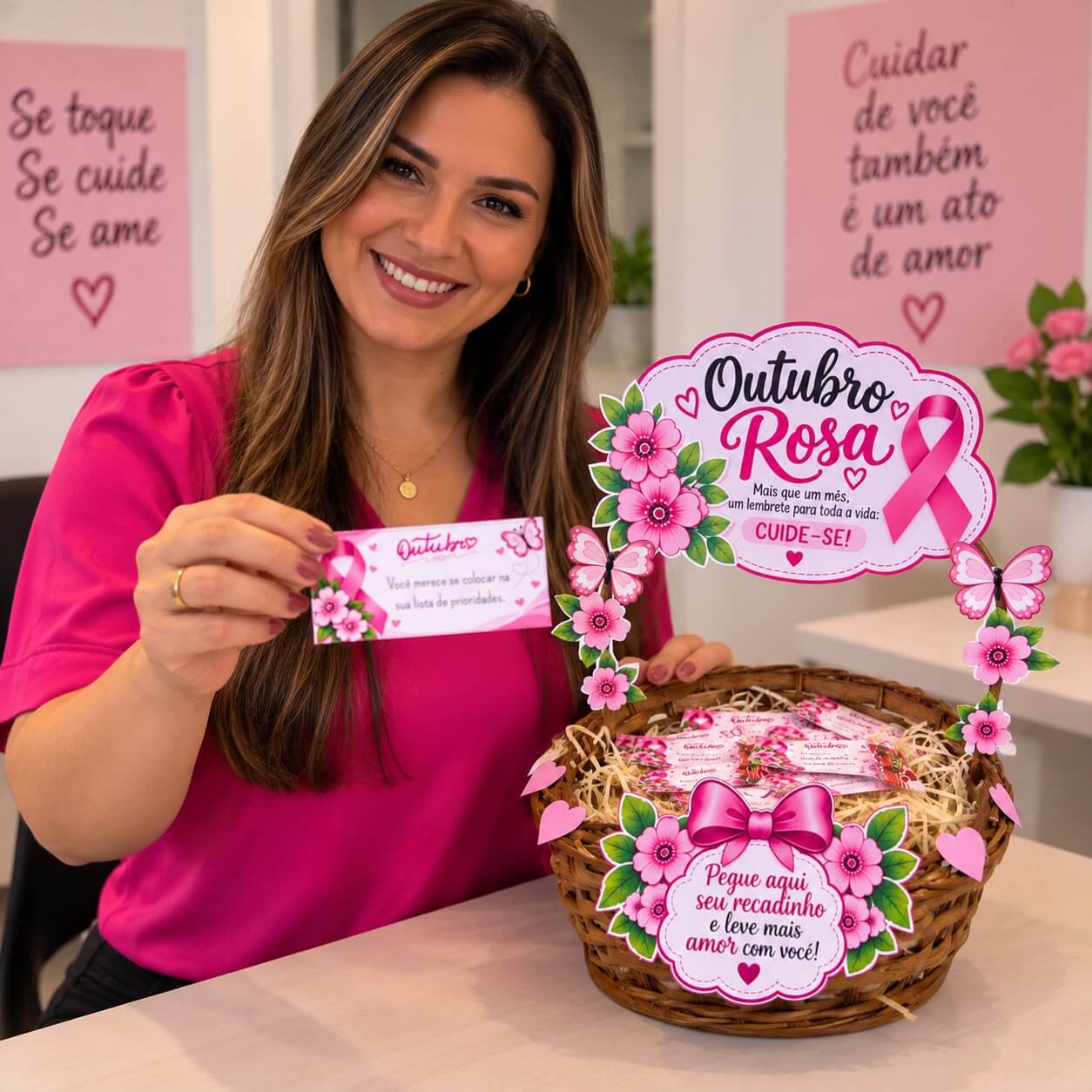 Cesta de Mensagens Outubro Rosa - Imagem 2