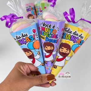 Lembrancinha Dia das Crianças Cristã Cone